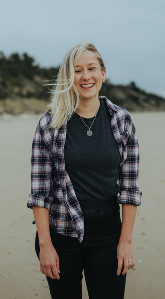 laughing on the beach